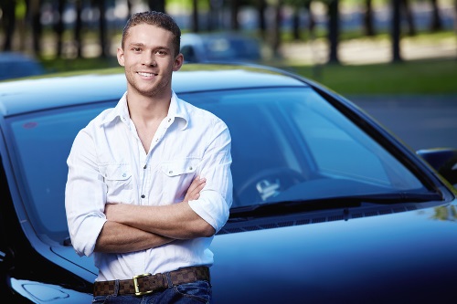 young man near the car